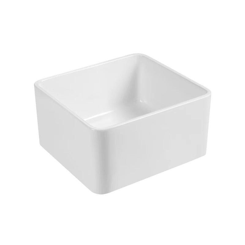 Farm Style Bathroom Sink Ceramic Rectangular Washroom Sink with Faucet 20.1"L x 18.1"W x 9.8"H Sink Clearhalo 'Bathroom Remodel & Bathroom Fixtures' 'Bathroom Sinks & Faucet Components' 'Bathroom Sinks' 'bathroom_sink' 'Home Improvement' 'home_improvement' 'home_improvement_bathroom_sink' 7079498