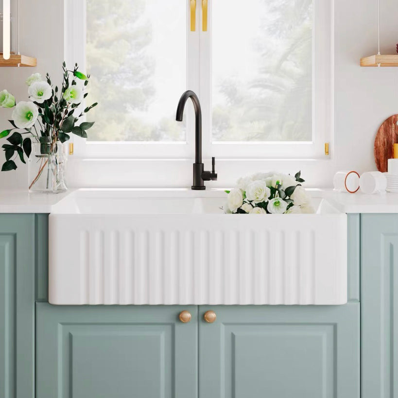 Farm Style Bathroom Sink Ceramic Rectangular Washroom Sink with Faucet 33.1"L x 19.7"W x 9.8"H Sink with Faucet Clearhalo 'Bathroom Remodel & Bathroom Fixtures' 'Bathroom Sinks & Faucet Components' 'Bathroom Sinks' 'bathroom_sink' 'Home Improvement' 'home_improvement' 'home_improvement_bathroom_sink' 7079506