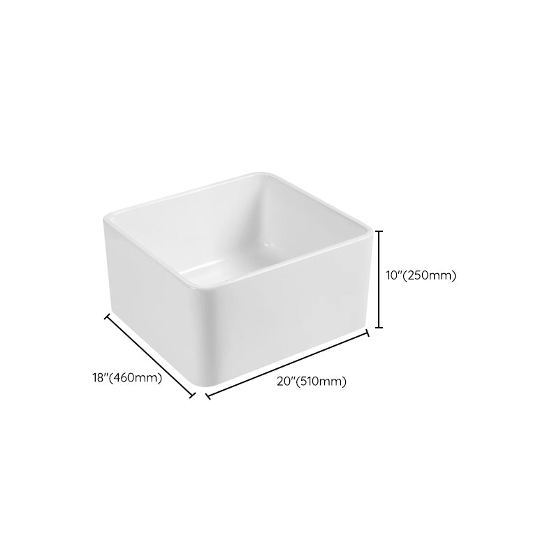 Farm Style Bathroom Sink Ceramic Rectangular Washroom Sink with Faucet Clearhalo 'Bathroom Remodel & Bathroom Fixtures' 'Bathroom Sinks & Faucet Components' 'Bathroom Sinks' 'bathroom_sink' 'Home Improvement' 'home_improvement' 'home_improvement_bathroom_sink' 7079515