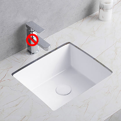 Traditional Undermount Bathroom Sink Porcelain Rectangular with Basin Basin Sink Only 14" Clearhalo 'Bathroom Remodel & Bathroom Fixtures' 'Bathroom Sinks & Faucet Components' 'Bathroom Sinks' 'bathroom_sink' 'Home Improvement' 'home_improvement' 'home_improvement_bathroom_sink' 7079525