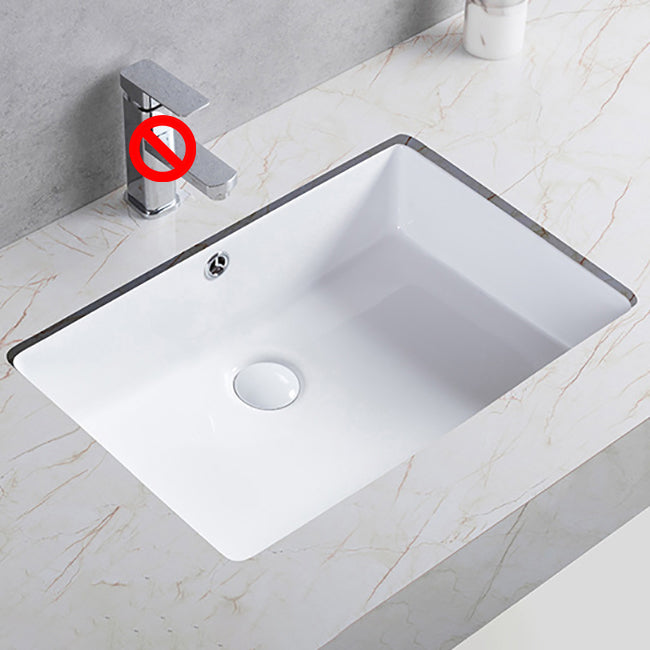 Traditional Undermount Bathroom Sink Porcelain Rectangular with Basin Basin Sink Only 22" Clearhalo 'Bathroom Remodel & Bathroom Fixtures' 'Bathroom Sinks & Faucet Components' 'Bathroom Sinks' 'bathroom_sink' 'Home Improvement' 'home_improvement' 'home_improvement_bathroom_sink' 7079529