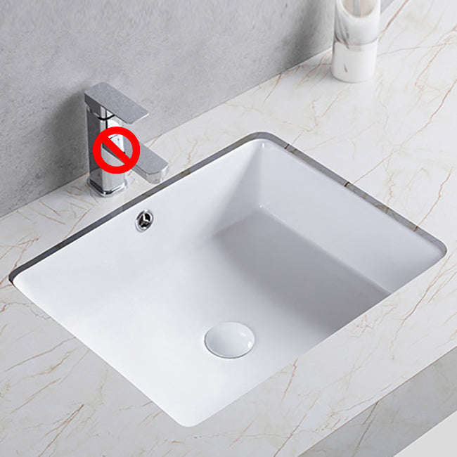 Traditional Undermount Bathroom Sink Porcelain Rectangular with Basin Basin Sink Only 20" Clearhalo 'Bathroom Remodel & Bathroom Fixtures' 'Bathroom Sinks & Faucet Components' 'Bathroom Sinks' 'bathroom_sink' 'Home Improvement' 'home_improvement' 'home_improvement_bathroom_sink' 7079530