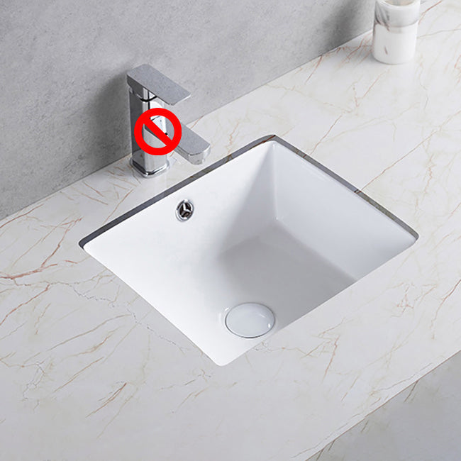 Traditional Undermount Bathroom Sink Porcelain Rectangular with Basin Basin Sink Only 15" Clearhalo 'Bathroom Remodel & Bathroom Fixtures' 'Bathroom Sinks & Faucet Components' 'Bathroom Sinks' 'bathroom_sink' 'Home Improvement' 'home_improvement' 'home_improvement_bathroom_sink' 7079532