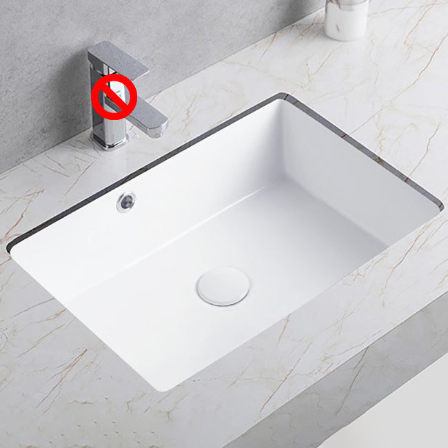 Traditional Undermount Bathroom Sink Porcelain Rectangular with Basin Basin Sink Only 24" Clearhalo 'Bathroom Remodel & Bathroom Fixtures' 'Bathroom Sinks & Faucet Components' 'Bathroom Sinks' 'bathroom_sink' 'Home Improvement' 'home_improvement' 'home_improvement_bathroom_sink' 7079536