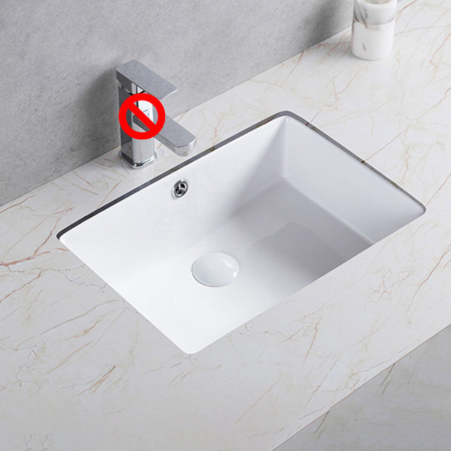Traditional Undermount Bathroom Sink Porcelain Rectangular with Basin Basin Sink Only 18" Clearhalo 'Bathroom Remodel & Bathroom Fixtures' 'Bathroom Sinks & Faucet Components' 'Bathroom Sinks' 'bathroom_sink' 'Home Improvement' 'home_improvement' 'home_improvement_bathroom_sink' 7079538