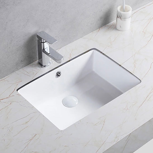 Traditional Undermount Bathroom Sink Porcelain Rectangular with Basin Basin Sink Only Clearhalo 'Bathroom Remodel & Bathroom Fixtures' 'Bathroom Sinks & Faucet Components' 'Bathroom Sinks' 'bathroom_sink' 'Home Improvement' 'home_improvement' 'home_improvement_bathroom_sink' 7079539