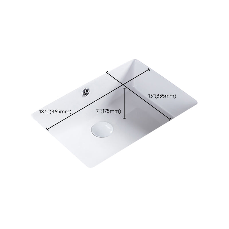 Traditional Undermount Bathroom Sink Porcelain Rectangular with Basin Basin Sink Only Clearhalo 'Bathroom Remodel & Bathroom Fixtures' 'Bathroom Sinks & Faucet Components' 'Bathroom Sinks' 'bathroom_sink' 'Home Improvement' 'home_improvement' 'home_improvement_bathroom_sink' 7079545