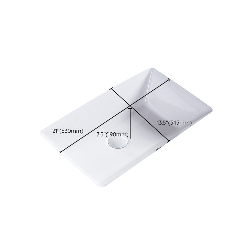 Traditional Undermount Bathroom Sink Porcelain Rectangular with Basin Basin Sink Only Clearhalo 'Bathroom Remodel & Bathroom Fixtures' 'Bathroom Sinks & Faucet Components' 'Bathroom Sinks' 'bathroom_sink' 'Home Improvement' 'home_improvement' 'home_improvement_bathroom_sink' 7079547