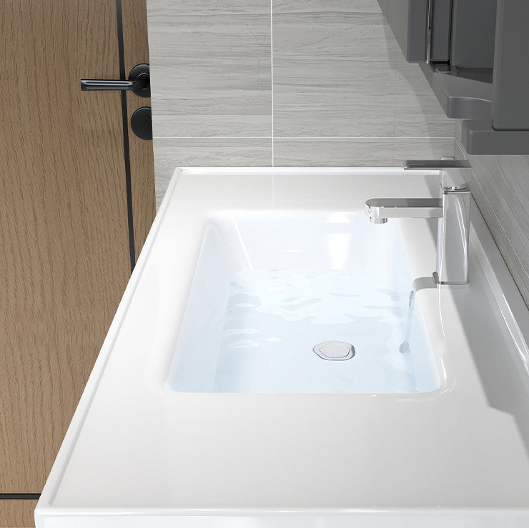 Wood Frame Bath Vanity Door Wall-Mounted Single Sink Mirror Rectangular White Vanity Clearhalo 'Bathroom Remodel & Bathroom Fixtures' 'Bathroom Vanities' 'bathroom_vanities' 'Home Improvement' 'home_improvement' 'home_improvement_bathroom_vanities' 7079562