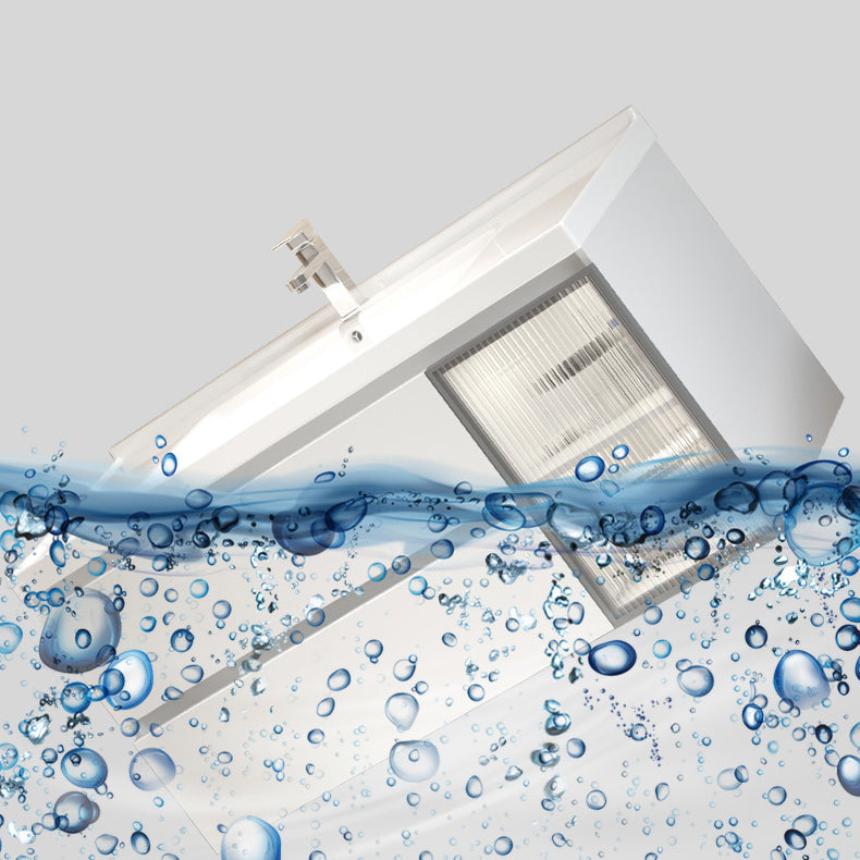 Wood Frame Bath Vanity Door Wall-Mounted Single Sink Mirror Rectangular White Vanity Clearhalo 'Bathroom Remodel & Bathroom Fixtures' 'Bathroom Vanities' 'bathroom_vanities' 'Home Improvement' 'home_improvement' 'home_improvement_bathroom_vanities' 7079563