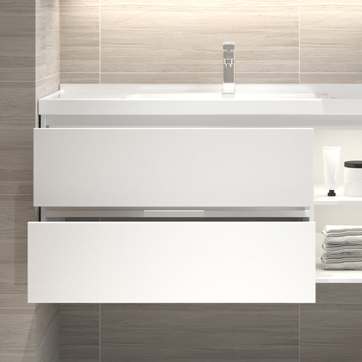 Wood Frame Bath Vanity Door Wall-Mounted Single Sink Mirror Rectangular White Vanity Clearhalo 'Bathroom Remodel & Bathroom Fixtures' 'Bathroom Vanities' 'bathroom_vanities' 'Home Improvement' 'home_improvement' 'home_improvement_bathroom_vanities' 7079565