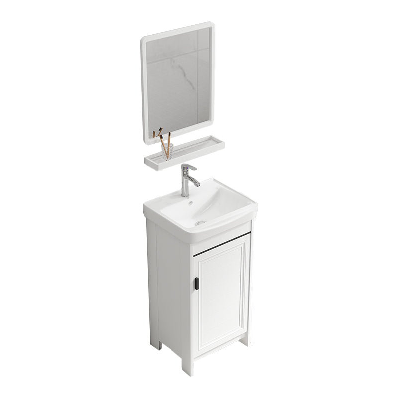 Bathroom Vanity Set Free Standing White Drawer Faucet Vanity with Mirror Vanity & Faucet & Mirrors 17"L x 14"W x 32"H None Clearhalo 'Bathroom Remodel & Bathroom Fixtures' 'Bathroom Vanities' 'bathroom_vanities' 'Home Improvement' 'home_improvement' 'home_improvement_bathroom_vanities' 7079619