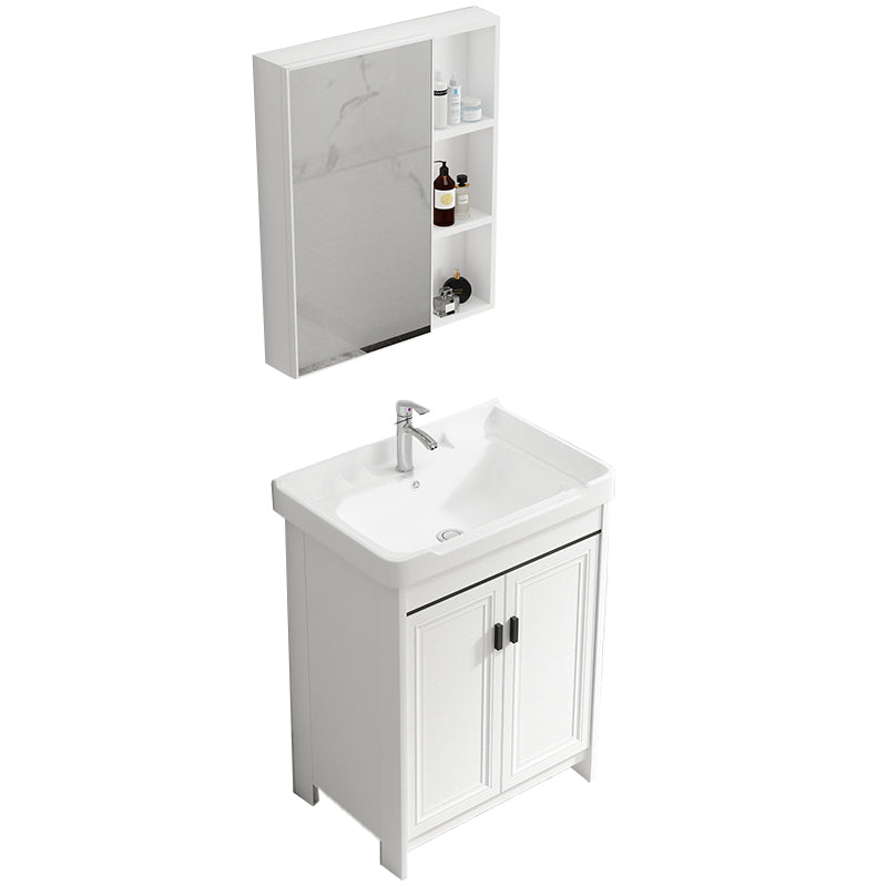 Bathroom Vanity Set Free Standing White Drawer Faucet Vanity with Mirror Vanity & Faucet & Mirror Cabinet Towel Bar Not Included Clearhalo 'Bathroom Remodel & Bathroom Fixtures' 'Bathroom Vanities' 'bathroom_vanities' 'Home Improvement' 'home_improvement' 'home_improvement_bathroom_vanities' 7079630