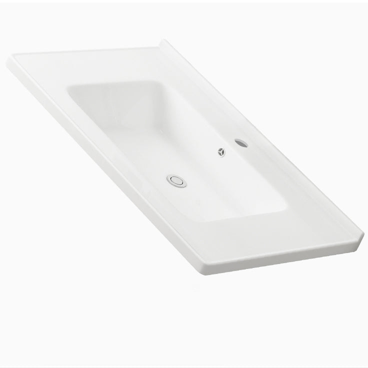 Free Standing Vanity Set White Drawer Ceramic Sink Faucet Vanity Set with Mirror Clearhalo 'Bathroom Remodel & Bathroom Fixtures' 'Bathroom Vanities' 'bathroom_vanities' 'Home Improvement' 'home_improvement' 'home_improvement_bathroom_vanities' 7079676