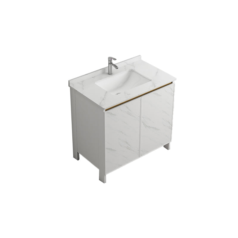 Free Standing Vanity Set White Drawer Ceramic Sink Faucet Vanity Set with Mirror Vanity & Faucet None Clearhalo 'Bathroom Remodel & Bathroom Fixtures' 'Bathroom Vanities' 'bathroom_vanities' 'Home Improvement' 'home_improvement' 'home_improvement_bathroom_vanities' 7079679