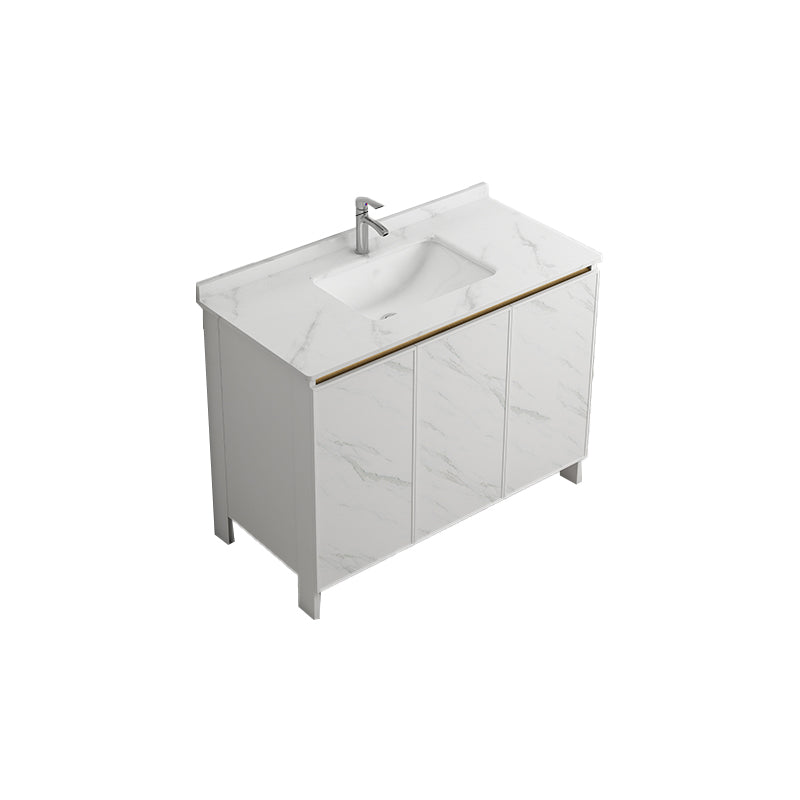 Free Standing Vanity Set White Drawer Ceramic Sink Faucet Vanity Set with Mirror Vanity & Faucet None Clearhalo 'Bathroom Remodel & Bathroom Fixtures' 'Bathroom Vanities' 'bathroom_vanities' 'Home Improvement' 'home_improvement' 'home_improvement_bathroom_vanities' 7079681
