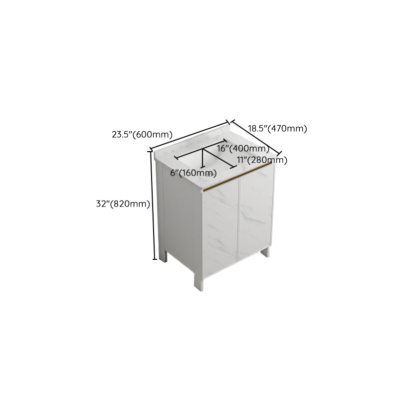 Free Standing Vanity Set White Drawer Ceramic Sink Faucet Vanity Set with Mirror Clearhalo 'Bathroom Remodel & Bathroom Fixtures' 'Bathroom Vanities' 'bathroom_vanities' 'Home Improvement' 'home_improvement' 'home_improvement_bathroom_vanities' 7079685