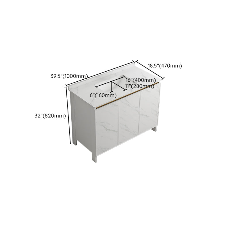 Free Standing Vanity Set White Drawer Ceramic Sink Faucet Vanity Set with Mirror Clearhalo 'Bathroom Remodel & Bathroom Fixtures' 'Bathroom Vanities' 'bathroom_vanities' 'Home Improvement' 'home_improvement' 'home_improvement_bathroom_vanities' 7079689