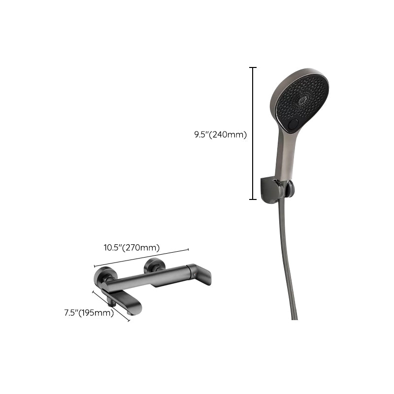 Contemporary Bathroom Faucet Wall Mounted Metal Tub Faucet Trim Clearhalo 'Bathroom Remodel & Bathroom Fixtures' 'Bathtub Faucets' 'bathtub_faucets' 'Home Improvement' 'home_improvement' 'home_improvement_bathtub_faucets' 7079975