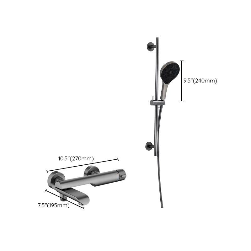 Contemporary Bathroom Faucet Wall Mounted Metal Tub Faucet Trim Clearhalo 'Bathroom Remodel & Bathroom Fixtures' 'Bathtub Faucets' 'bathtub_faucets' 'Home Improvement' 'home_improvement' 'home_improvement_bathtub_faucets' 7079980