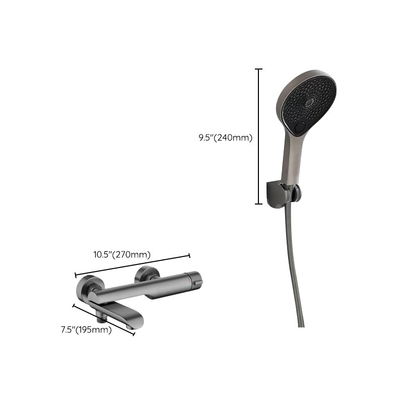 Contemporary Bathroom Faucet Wall Mounted Metal Tub Faucet Trim Clearhalo 'Bathroom Remodel & Bathroom Fixtures' 'Bathtub Faucets' 'bathtub_faucets' 'Home Improvement' 'home_improvement' 'home_improvement_bathtub_faucets' 7079984