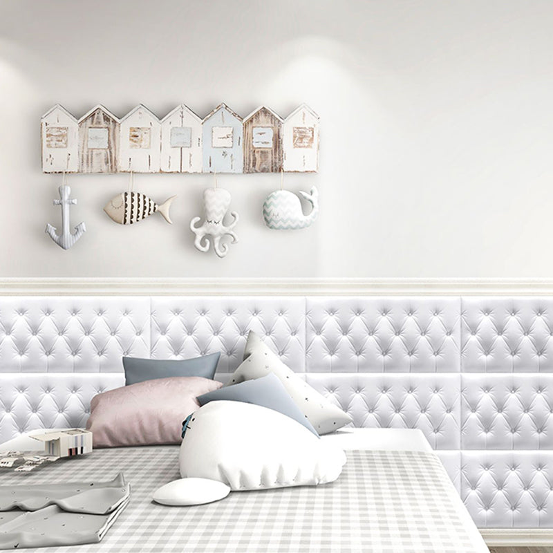 Contemporary Wall Covering Paneling Textured Wall Interior Water Proof Upholstered Plank White 20-Piece Set Clearhalo 'Flooring 'Home Improvement' 'home_improvement' 'home_improvement_wall_paneling' 'Wall Paneling' 'wall_paneling' 'Walls & Ceilings' Walls and Ceiling' 7080012