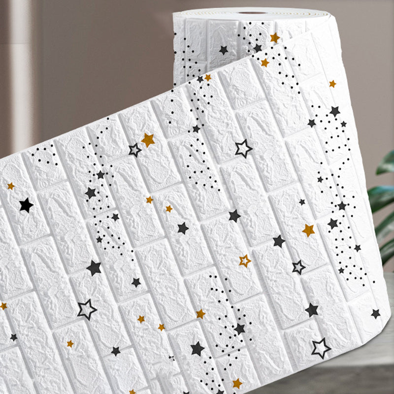 Industrial Pearl Wainscoting PVC Wall Access Panel Peel and Stick Wall Tile Black White 1181.1" Clearhalo 'Flooring 'Home Improvement' 'home_improvement' 'home_improvement_wall_paneling' 'Wall Paneling' 'wall_paneling' 'Walls & Ceilings' Walls and Ceiling' 7080108