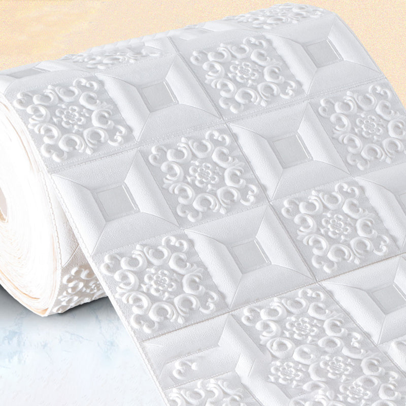 Industrial Pearl Wainscoting PVC Wall Access Panel Peel and Stick Wall Tile Textured White 1181.1" Clearhalo 'Flooring 'Home Improvement' 'home_improvement' 'home_improvement_wall_paneling' 'Wall Paneling' 'wall_paneling' 'Walls & Ceilings' Walls and Ceiling' 7080116