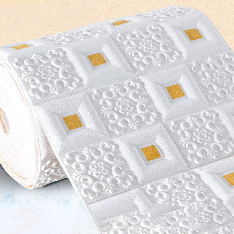 Industrial Pearl Wainscoting PVC Wall Access Panel Peel and Stick Wall Tile White-Gold Clearhalo 'Flooring 'Home Improvement' 'home_improvement' 'home_improvement_wall_paneling' 'Wall Paneling' 'wall_paneling' 'Walls & Ceilings' Walls and Ceiling' 7080118