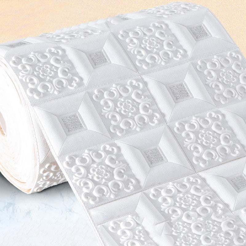 Industrial Pearl Wainscoting PVC Wall Access Panel Peel and Stick Wall Tile White-Silver Clearhalo 'Flooring 'Home Improvement' 'home_improvement' 'home_improvement_wall_paneling' 'Wall Paneling' 'wall_paneling' 'Walls & Ceilings' Walls and Ceiling' 7080121