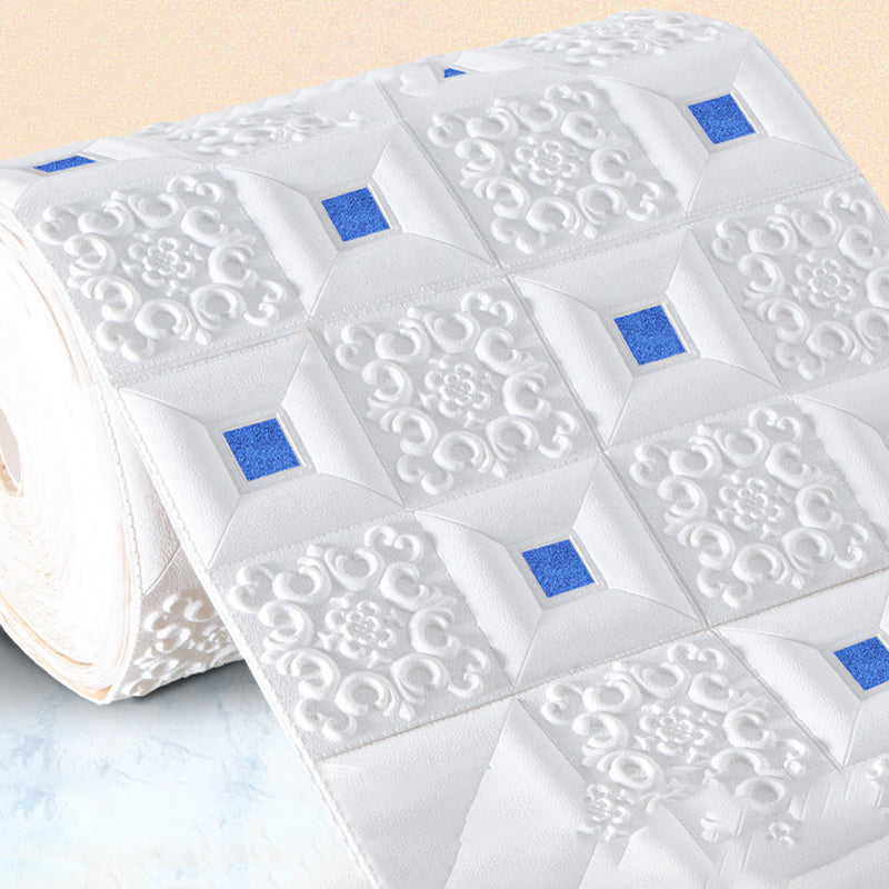 Industrial Pearl Wainscoting PVC Wall Access Panel Peel and Stick Wall Tile White-Blue Clearhalo 'Flooring 'Home Improvement' 'home_improvement' 'home_improvement_wall_paneling' 'Wall Paneling' 'wall_paneling' 'Walls & Ceilings' Walls and Ceiling' 7080123