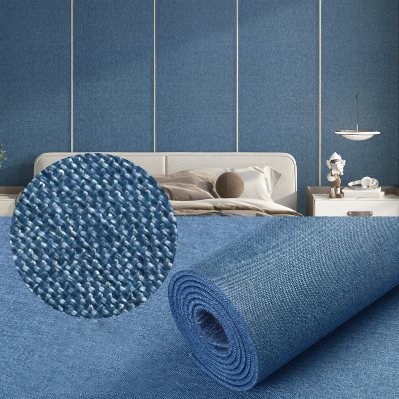 Modern Wall Covering Paneling Flax Wall Interior Upholstered Plank Dark Blue Clearhalo 'Flooring 'Home Improvement' 'home_improvement' 'home_improvement_wall_paneling' 'Wall Paneling' 'wall_paneling' 'Walls & Ceilings' Walls and Ceiling' 7080151