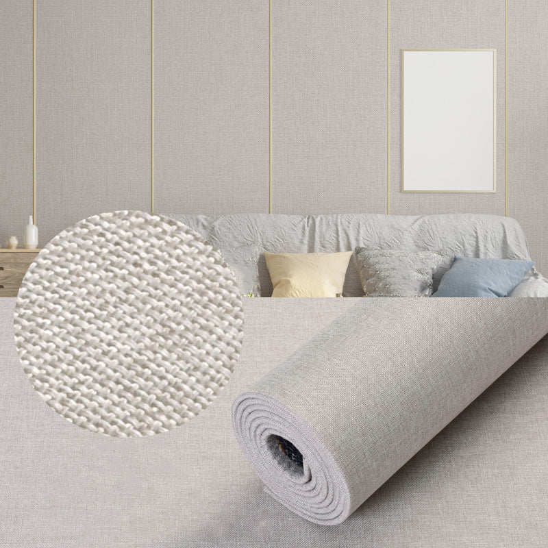 Modern Wall Covering Paneling Flax Wall Interior Upholstered Plank Light Gray Clearhalo 'Flooring 'Home Improvement' 'home_improvement' 'home_improvement_wall_paneling' 'Wall Paneling' 'wall_paneling' 'Walls & Ceilings' Walls and Ceiling' 7080157