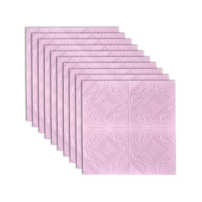 Modern Tin Backsplash Paneling Three-dimensional Printing Wall Ceiling Board Pink Clearhalo 'Flooring 'Home Improvement' 'home_improvement' 'home_improvement_wall_paneling' 'Wall Paneling' 'wall_paneling' 'Walls & Ceilings' Walls and Ceiling' 7080172