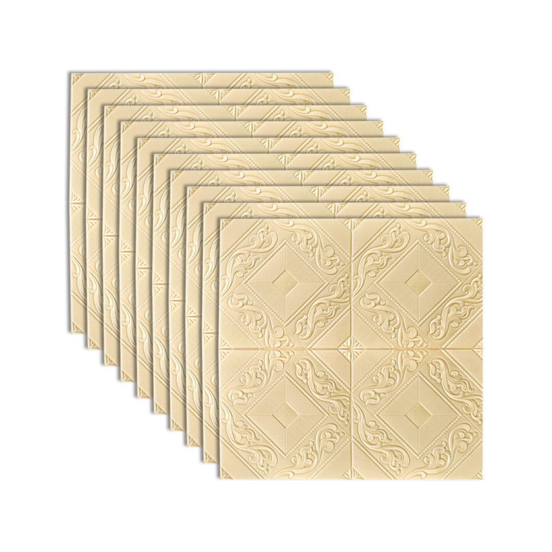 Modern Tin Backsplash Paneling Three-dimensional Printing Wall Ceiling Board Gold Clearhalo 'Flooring 'Home Improvement' 'home_improvement' 'home_improvement_wall_paneling' 'Wall Paneling' 'wall_paneling' 'Walls & Ceilings' Walls and Ceiling' 7080177