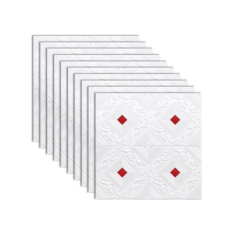 Modern Tin Backsplash Paneling Three-dimensional Printing Wall Ceiling Board White-Red Clearhalo 'Flooring 'Home Improvement' 'home_improvement' 'home_improvement_wall_paneling' 'Wall Paneling' 'wall_paneling' 'Walls & Ceilings' Walls and Ceiling' 7080185
