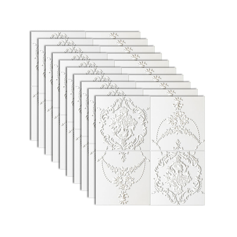 Modern Tin Backsplash Paneling Three-dimensional Printing Wall Ceiling Board Ivory Clearhalo 'Flooring 'Home Improvement' 'home_improvement' 'home_improvement_wall_paneling' 'Wall Paneling' 'wall_paneling' 'Walls & Ceilings' Walls and Ceiling' 7080189