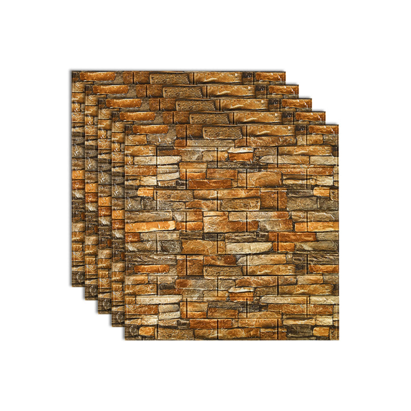 Industrial Wall Plank 3D Brick Bathroom Wall Panels Set of 5 Yellow Clearhalo 'Flooring 'Home Improvement' 'home_improvement' 'home_improvement_wall_paneling' 'Wall Paneling' 'wall_paneling' 'Walls & Ceilings' Walls and Ceiling' 7080193