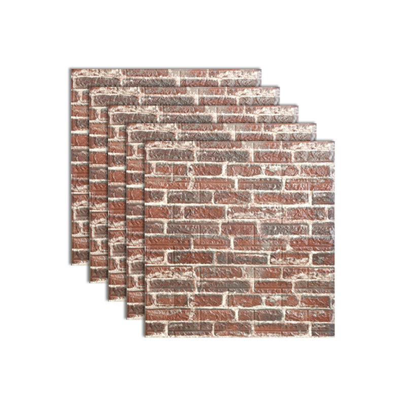Industrial Wall Plank 3D Brick Bathroom Wall Panels Set of 5 Red-White Clearhalo 'Flooring 'Home Improvement' 'home_improvement' 'home_improvement_wall_paneling' 'Wall Paneling' 'wall_paneling' 'Walls & Ceilings' Walls and Ceiling' 7080197