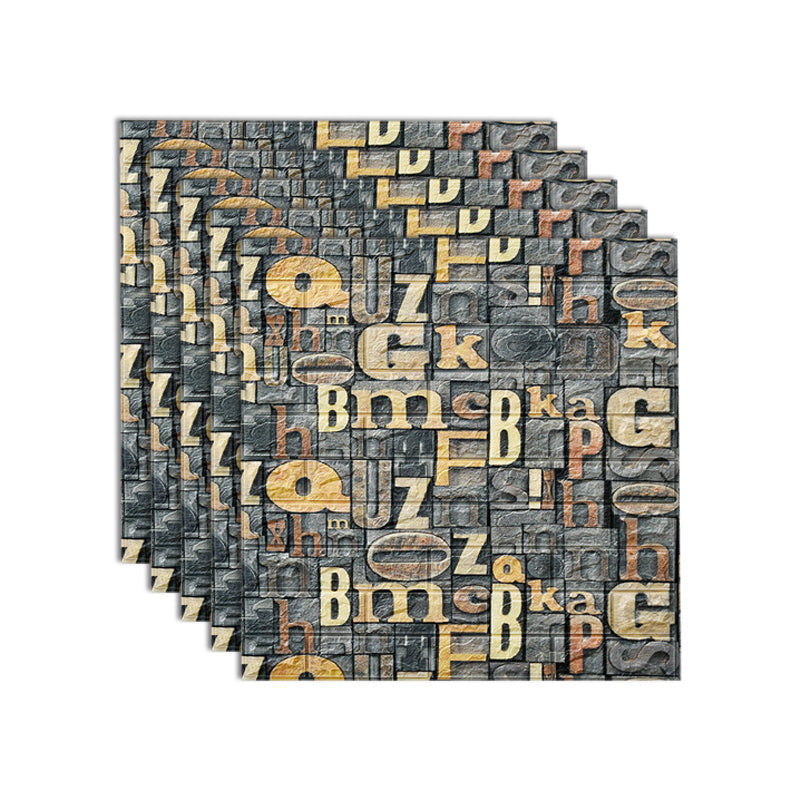 Industrial Wall Plank 3D Brick Bathroom Wall Panels Set of 5 Gray-Yellow Clearhalo 'Flooring 'Home Improvement' 'home_improvement' 'home_improvement_wall_paneling' 'Wall Paneling' 'wall_paneling' 'Walls & Ceilings' Walls and Ceiling' 7080200