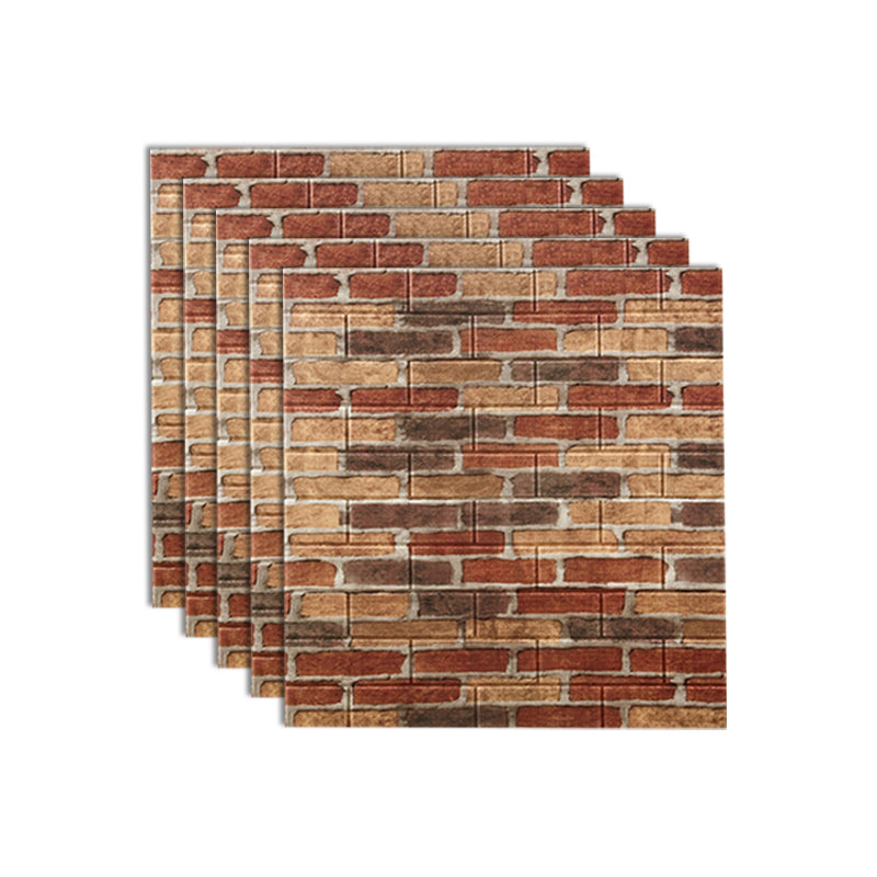 Industrial Wall Plank 3D Brick Bathroom Wall Panels Set of 5 Red-Black Clearhalo 'Flooring 'Home Improvement' 'home_improvement' 'home_improvement_wall_paneling' 'Wall Paneling' 'wall_paneling' 'Walls & Ceilings' Walls and Ceiling' 7080206