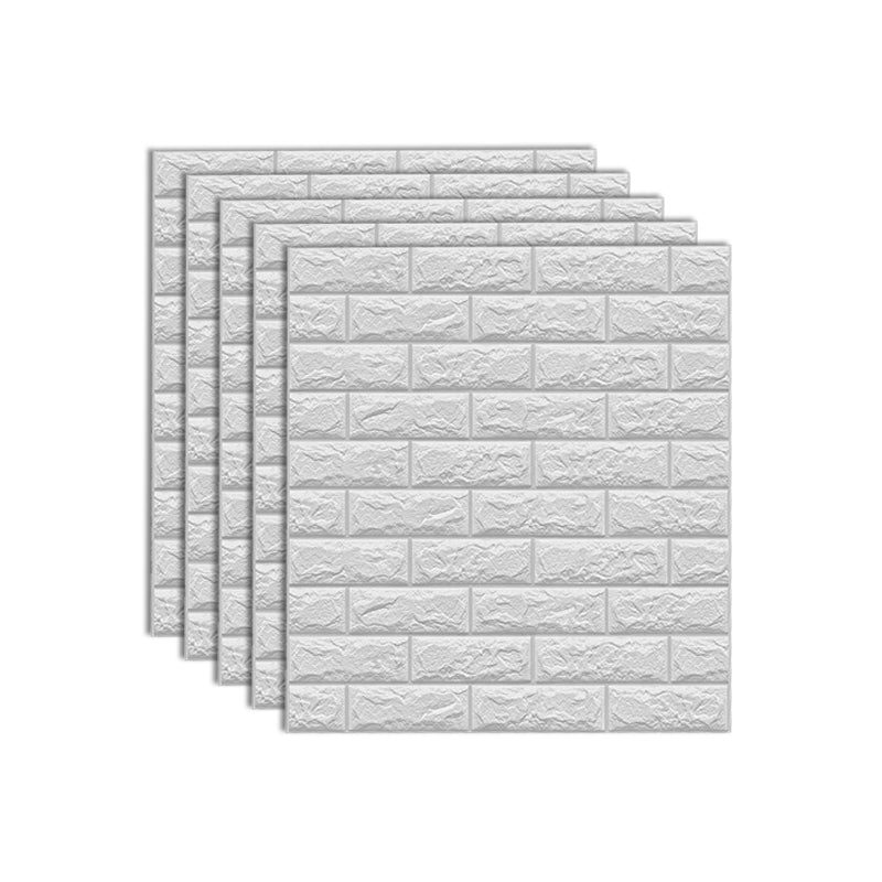Industrial Wall Plank 3D Brick Bathroom Wall Panels Set of 5 White Clearhalo 'Flooring 'Home Improvement' 'home_improvement' 'home_improvement_wall_paneling' 'Wall Paneling' 'wall_paneling' 'Walls & Ceilings' Walls and Ceiling' 7080207