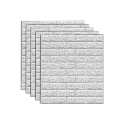 Industrial Wall Plank 3D Brick Bathroom Wall Panels Set of 5 White Clearhalo 'Flooring 'Home Improvement' 'home_improvement' 'home_improvement_wall_paneling' 'Wall Paneling' 'wall_paneling' 'Walls & Ceilings' Walls and Ceiling' 7080207