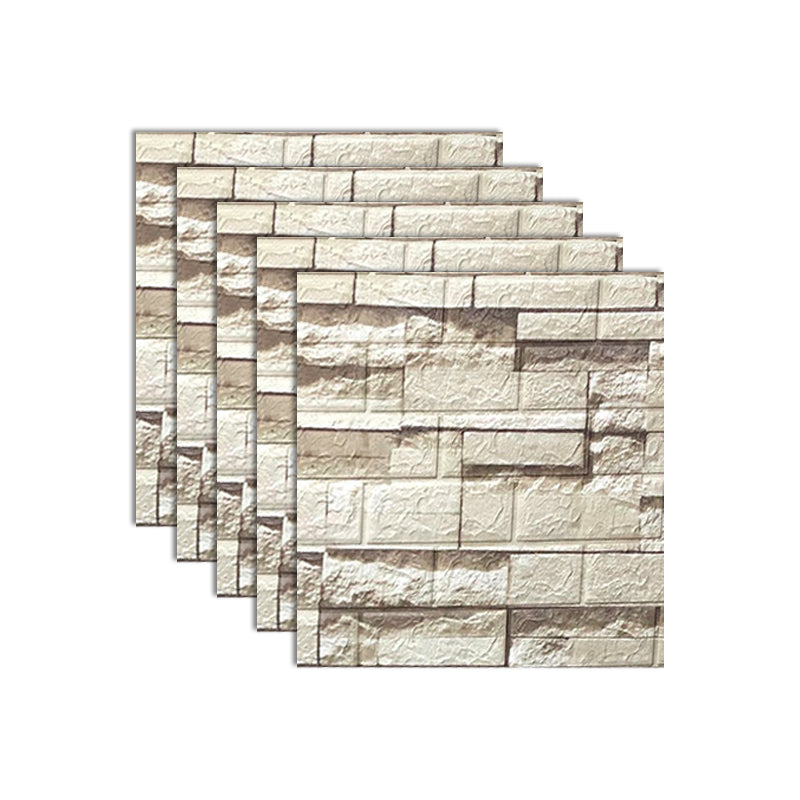 Industrial Wall Plank 3D Brick Bathroom Wall Panels Set of 5 Beige Clearhalo 'Flooring 'Home Improvement' 'home_improvement' 'home_improvement_wall_paneling' 'Wall Paneling' 'wall_paneling' 'Walls & Ceilings' Walls and Ceiling' 7080212