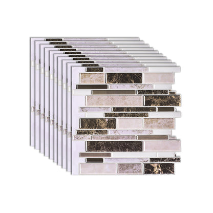 Modern Peel and Stick Backsplash Tile PVC Staggered Joint Peel and Stick Wall Tile Brown Clearhalo 'Flooring 'Home Improvement' 'home_improvement' 'home_improvement_peel_stick_blacksplash' 'Peel & Stick Backsplash Tile' 'peel_stick_blacksplash' 'Walls & Ceilings' Walls and Ceiling' 7080224