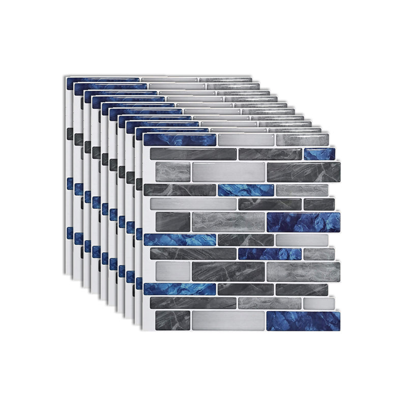Modern Peel and Stick Backsplash Tile PVC Staggered Joint Peel and Stick Wall Tile Grey Blue Clearhalo 'Flooring 'Home Improvement' 'home_improvement' 'home_improvement_peel_stick_blacksplash' 'Peel & Stick Backsplash Tile' 'peel_stick_blacksplash' 'Walls & Ceilings' Walls and Ceiling' 7080228