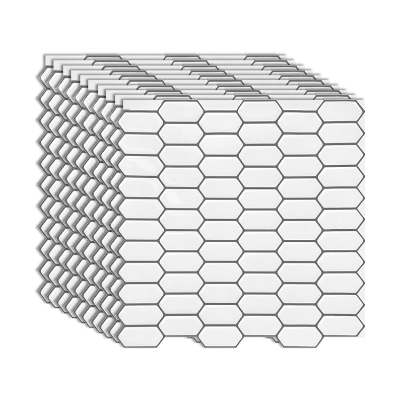 Modern Peel & Stick Field Tile PVC Hexagonal Mosaic Tile Peel and Stick Backsplash White-Gray Clearhalo 'Flooring 'Home Improvement' 'home_improvement' 'home_improvement_peel_stick_blacksplash' 'Peel & Stick Backsplash Tile' 'peel_stick_blacksplash' 'Walls & Ceilings' Walls and Ceiling' 7080236