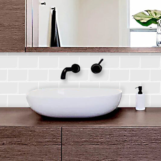 Modern Tile-Peel & Stick PVC Rectangular Subway Tile Peel and Stick Wall Tile Clearhalo 'Flooring 'Home Improvement' 'home_improvement' 'home_improvement_peel_stick_blacksplash' 'Peel & Stick Backsplash Tile' 'peel_stick_blacksplash' 'Walls & Ceilings' Walls and Ceiling' 7080256
