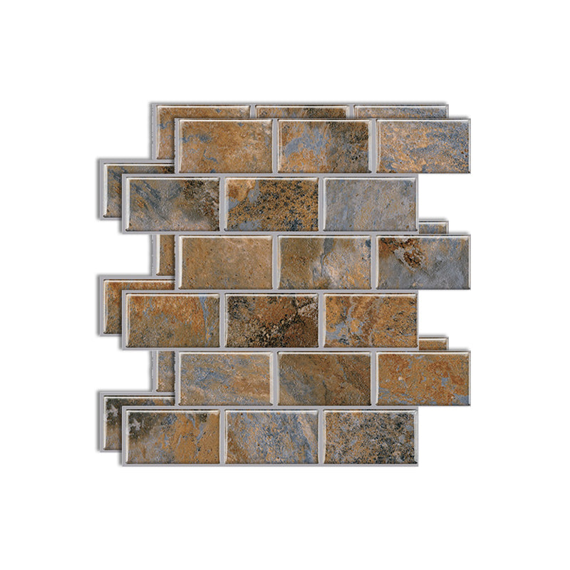 Matte Square Peel & Stick Tile Stone Composite Subway Tile for Kitchen Backsplash Brown Clearhalo 'Flooring 'Home Improvement' 'home_improvement' 'home_improvement_peel_stick_blacksplash' 'Peel & Stick Backsplash Tile' 'peel_stick_blacksplash' 'Walls & Ceilings' Walls and Ceiling' 7080272