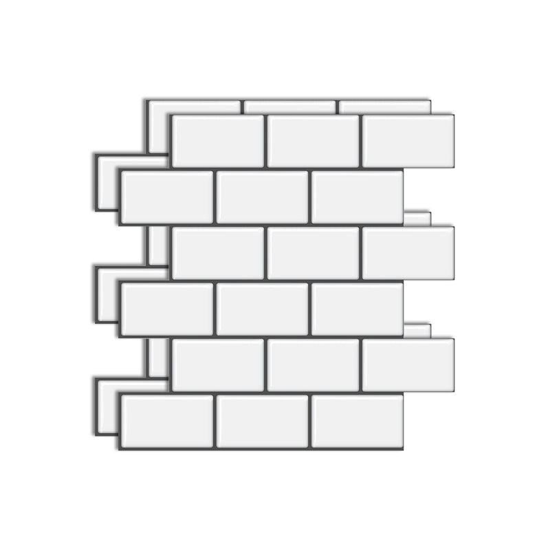 Matte Square Peel & Stick Tile Stone Composite Subway Tile for Kitchen Backsplash Gloss White Clearhalo 'Flooring 'Home Improvement' 'home_improvement' 'home_improvement_peel_stick_blacksplash' 'Peel & Stick Backsplash Tile' 'peel_stick_blacksplash' 'Walls & Ceilings' Walls and Ceiling' 7080274